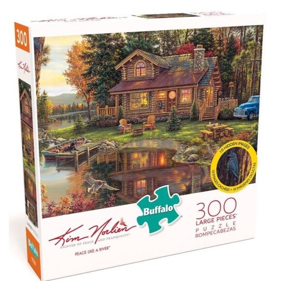Buffalo Games Peace Like a River Fall Cabin Jigsaw Puzzle 300 Large Piece - Picture 7 of 7